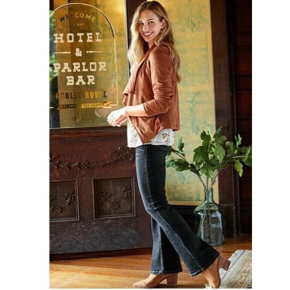 Good Hart by Matilda Jane Cordell Jacket Faux Suede Draped Lightweight Moto XS - Picture 10 of 10